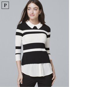 White House Black Market Petite stripe twofer sweater Size PXS